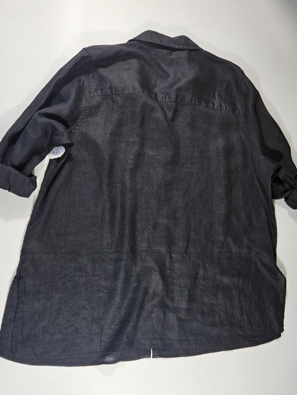TAHARI Essentials 100% Linen Button Front Shirt ~ Size 3X